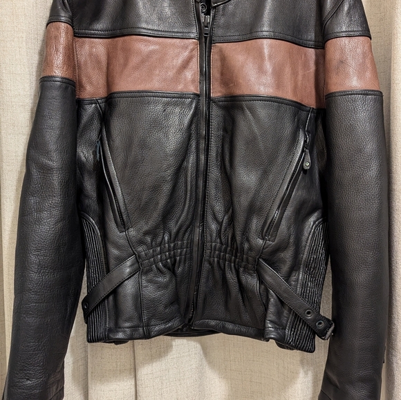Leather Motorcycle Riding Jacket sz-L 🧡 - Picture 2 of 8